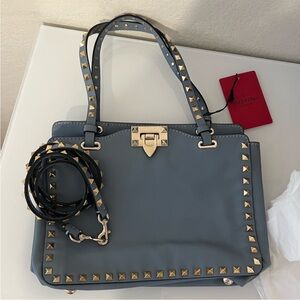 Valentino Blue Studded Shoulder Bag